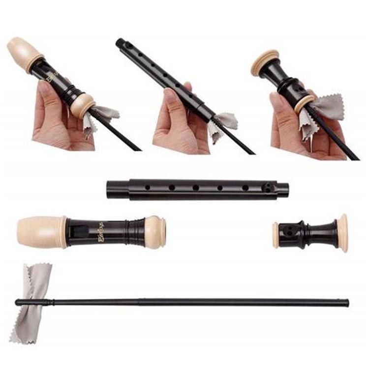 Soprano Descant Recorder 8 hull med rensestang Saksinstruksjon