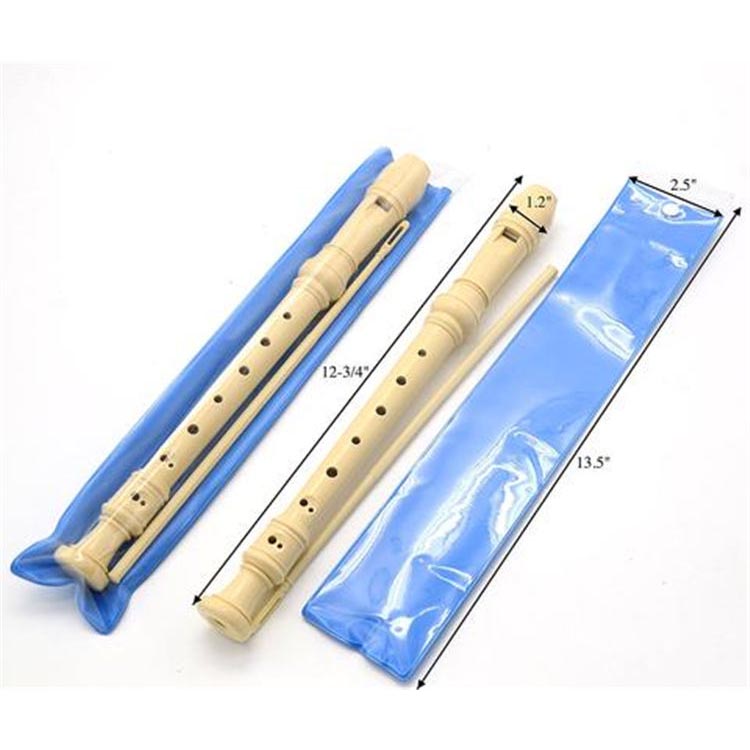 Soprano Descant Recorder 8 hull med rensestang Saksinstruksjon