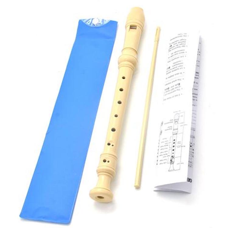 Soprano Descant Recorder 8 hull med rensestang Saksinstruksjon