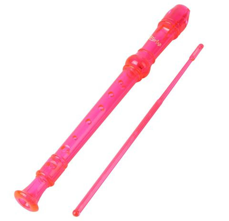 Soprano Descant Recorder 8 hullfløyte med / rensestangpose instruksjon rosa