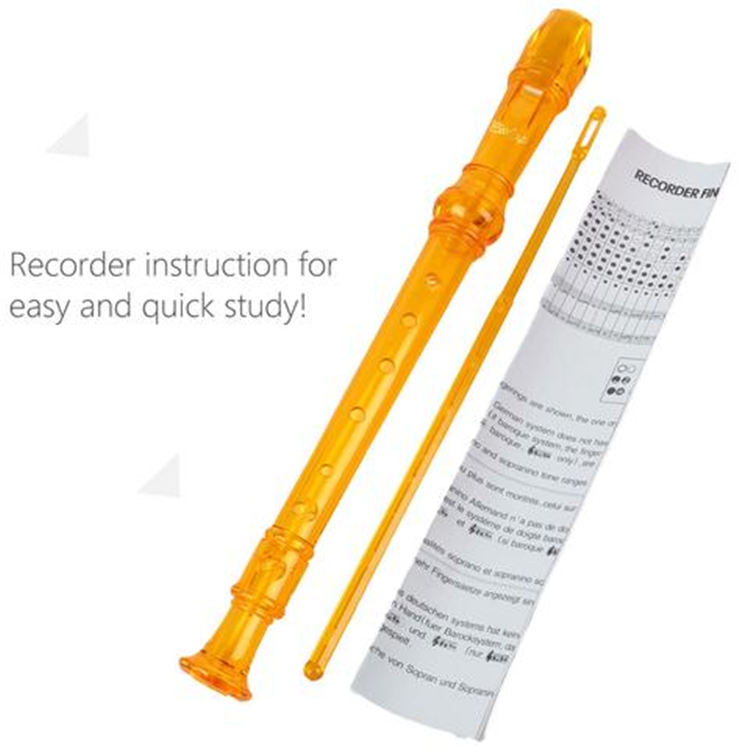 Soprano Descant Recorder-8 hullfløyte med / rengjøringsstangposeinstruksjon