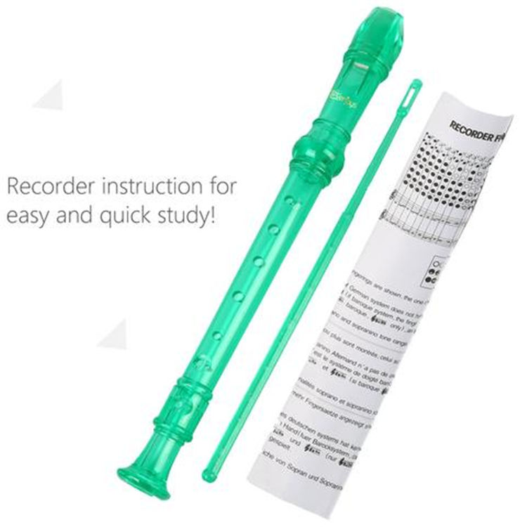 Soprano Descant Recorder 8 hullfløyte med / rengjøringsstangposeinstruksjon