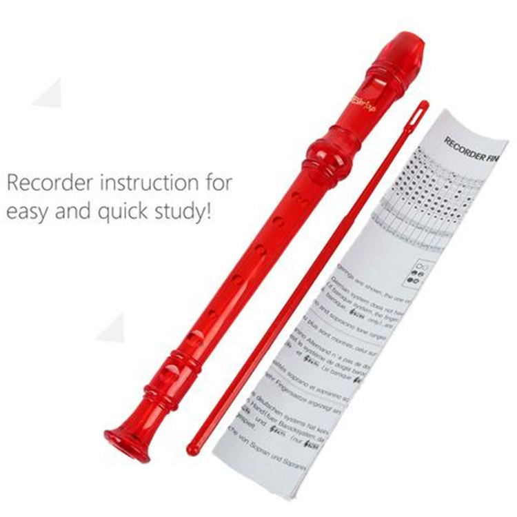 Soprano Descant Recorder 8 hullfløyte med / rengjøringsstangposeinstruksjon